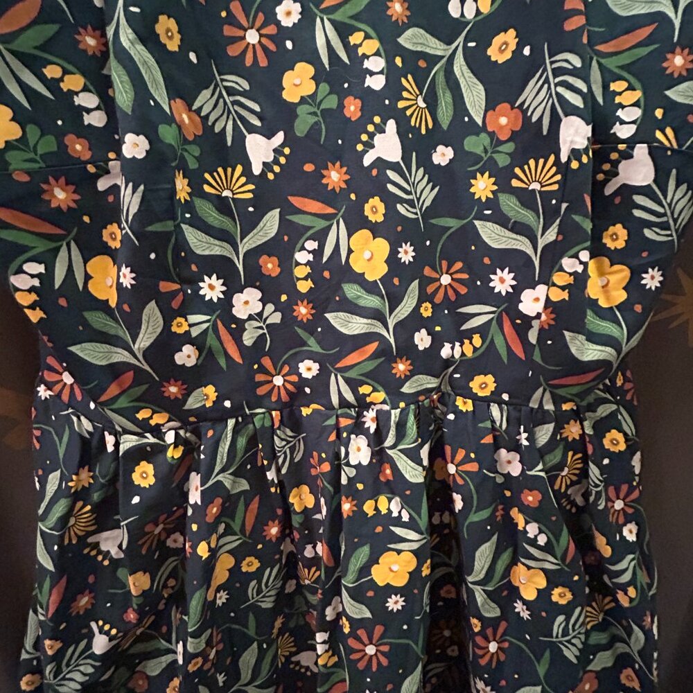 Modcloth x Collectif PLUS Floral 70's Green Retro Dress NWT Size 18 - Picture 2 of 5